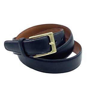 Trafalgar Men Black Leather Belt Brass Buckle Size 40 CORTINA Waist 39-42"